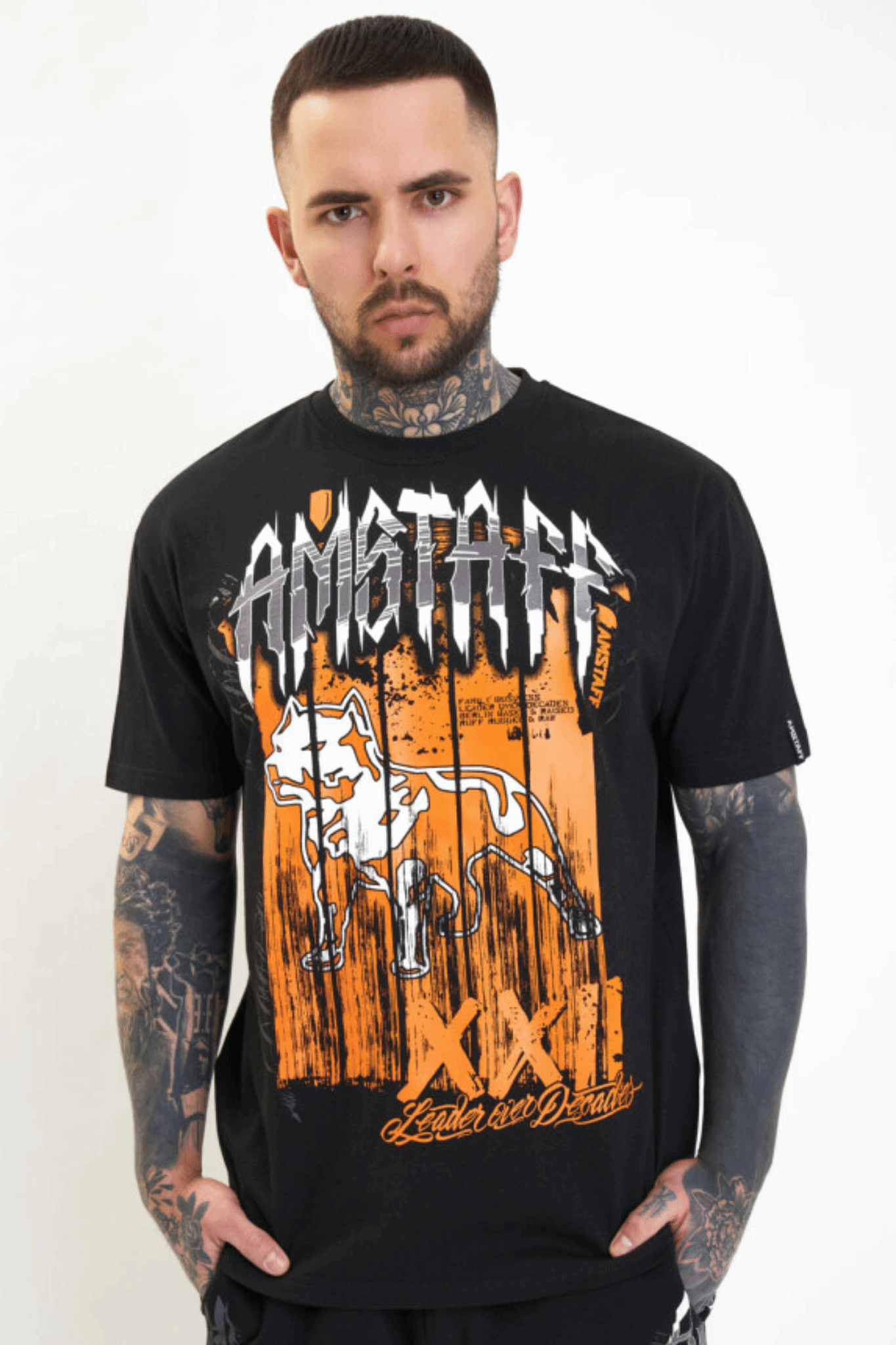 Amstaff Bloxic T-Shirt Black Orange