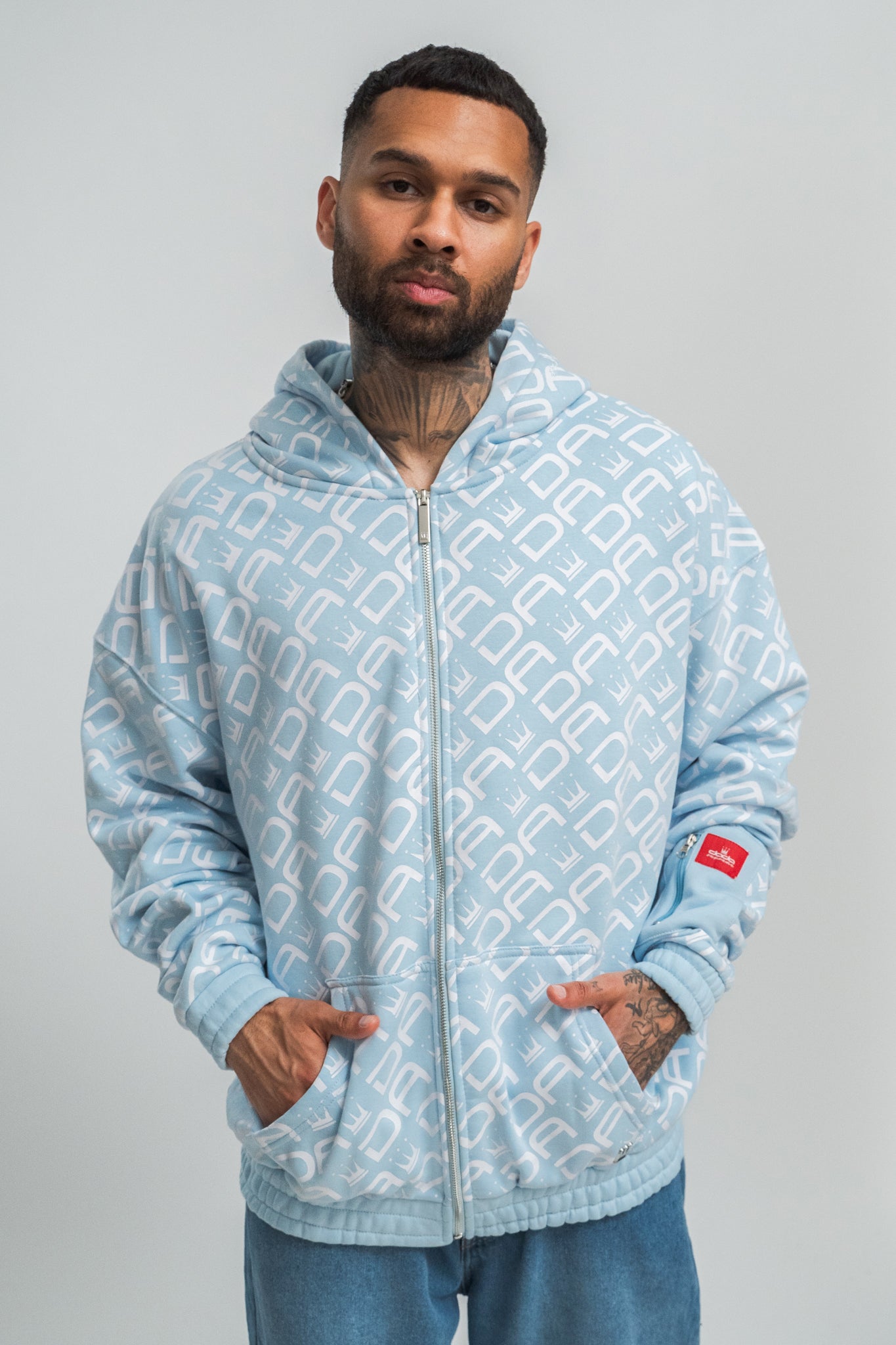 Dada Supreme All Over Zip Hoodie Baby Blue Dada Supreme All Over Zip Hoodie Baby Blue