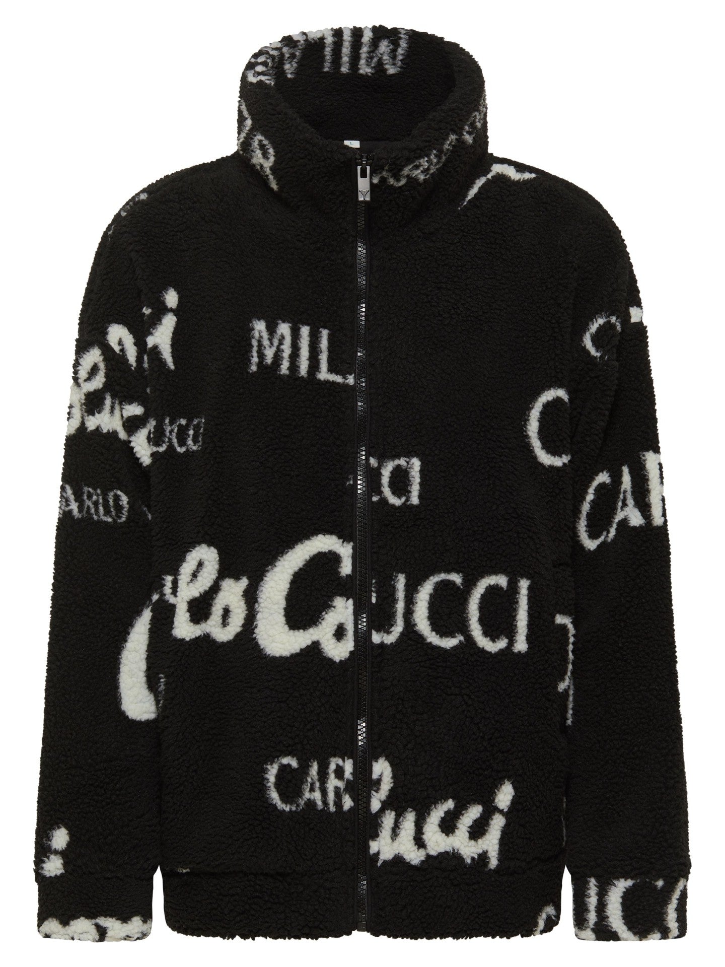 Carlo Colucci Jacquard Teddy-Fleece-Jacke