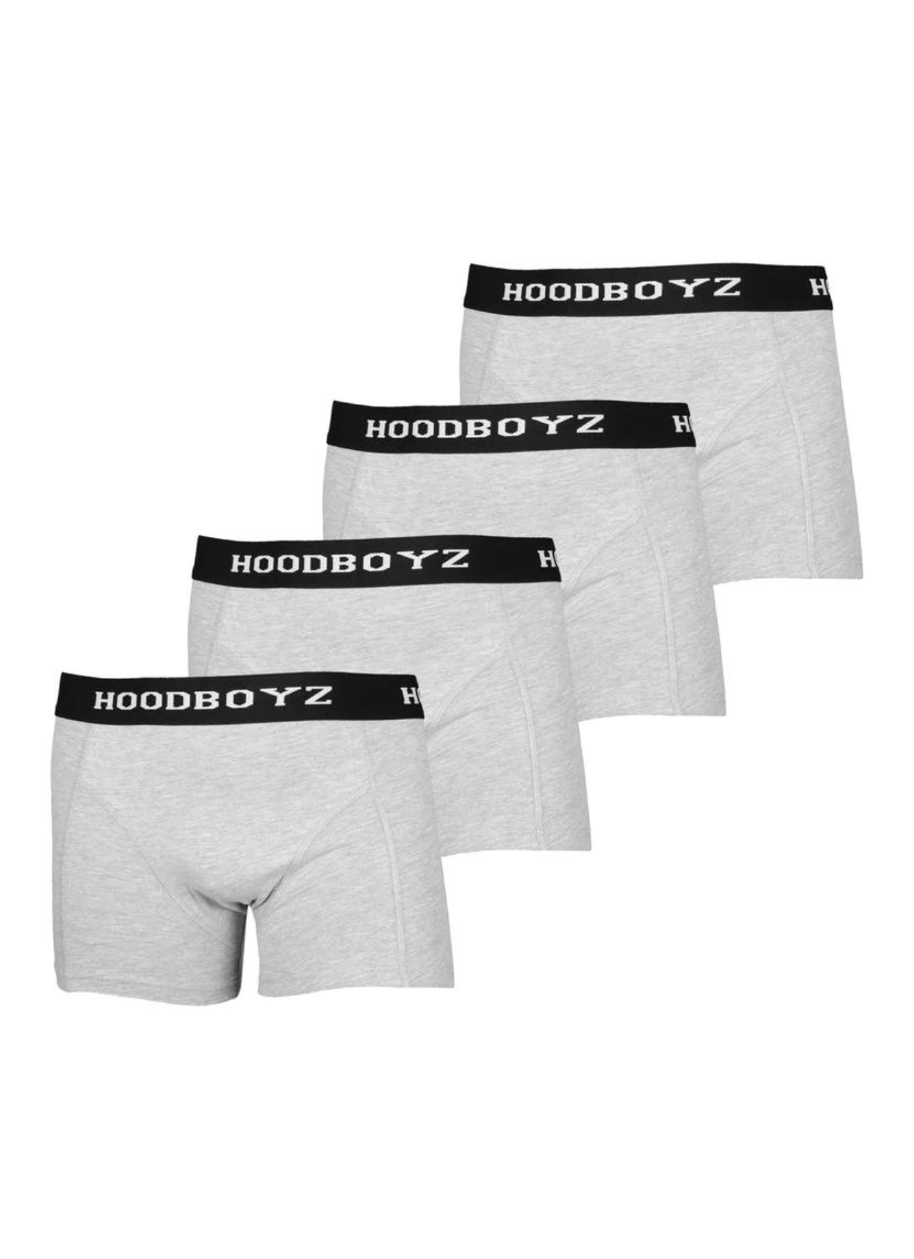 Hoodboys Boxershorts 4 Pack Basic Light Grey Black