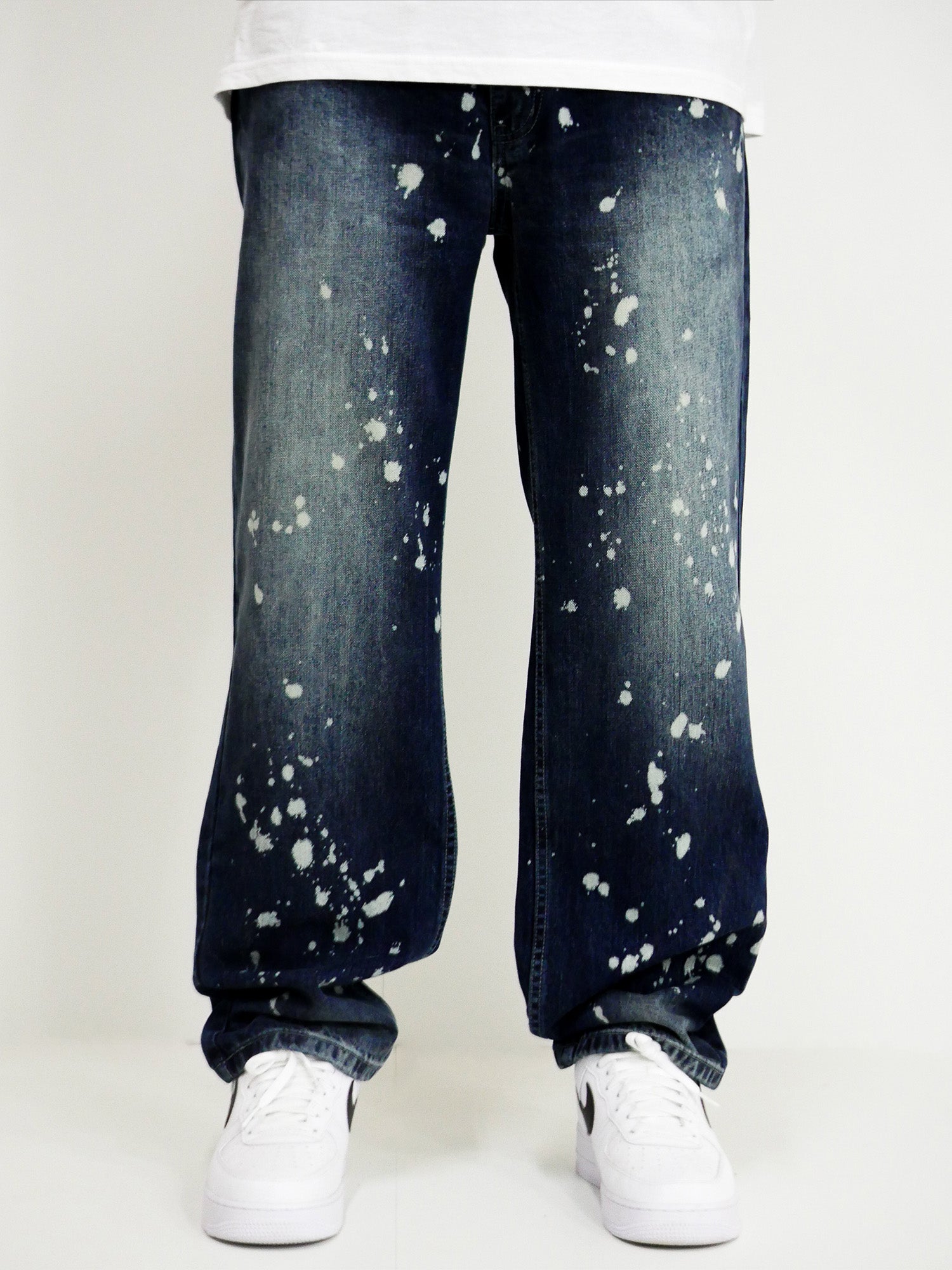 Dada Supreme Splatter Loose Fit Jeans Intense Blue