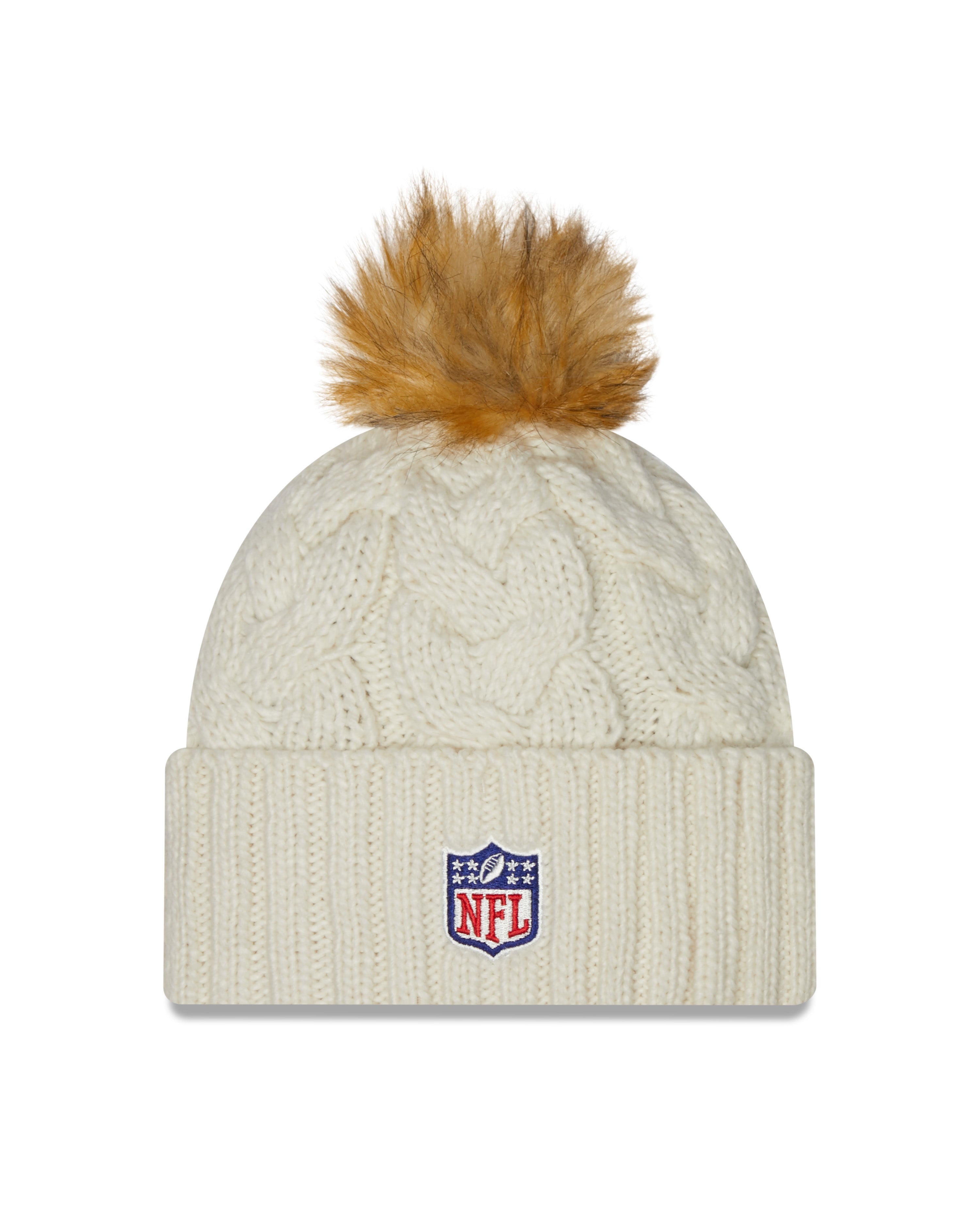 New Era NFL Cleveland Browns Pom Knit Beanie Creme New Era NFL Cleveland Browns Pom Knit Beanie Creme
