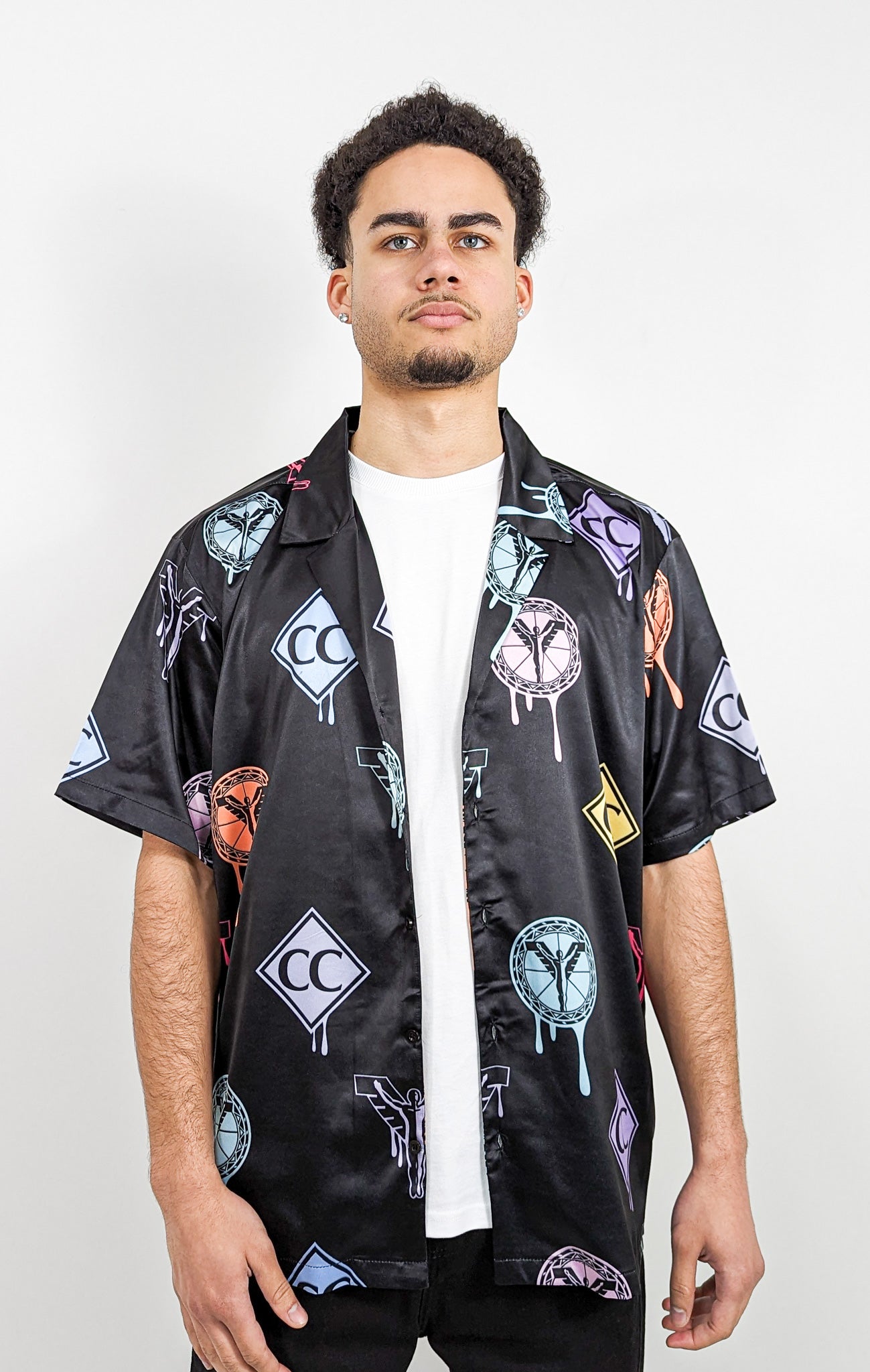 Carlo Colucci Logoprint Hemd Black Carlo Colucci Logoprint Hemd Black