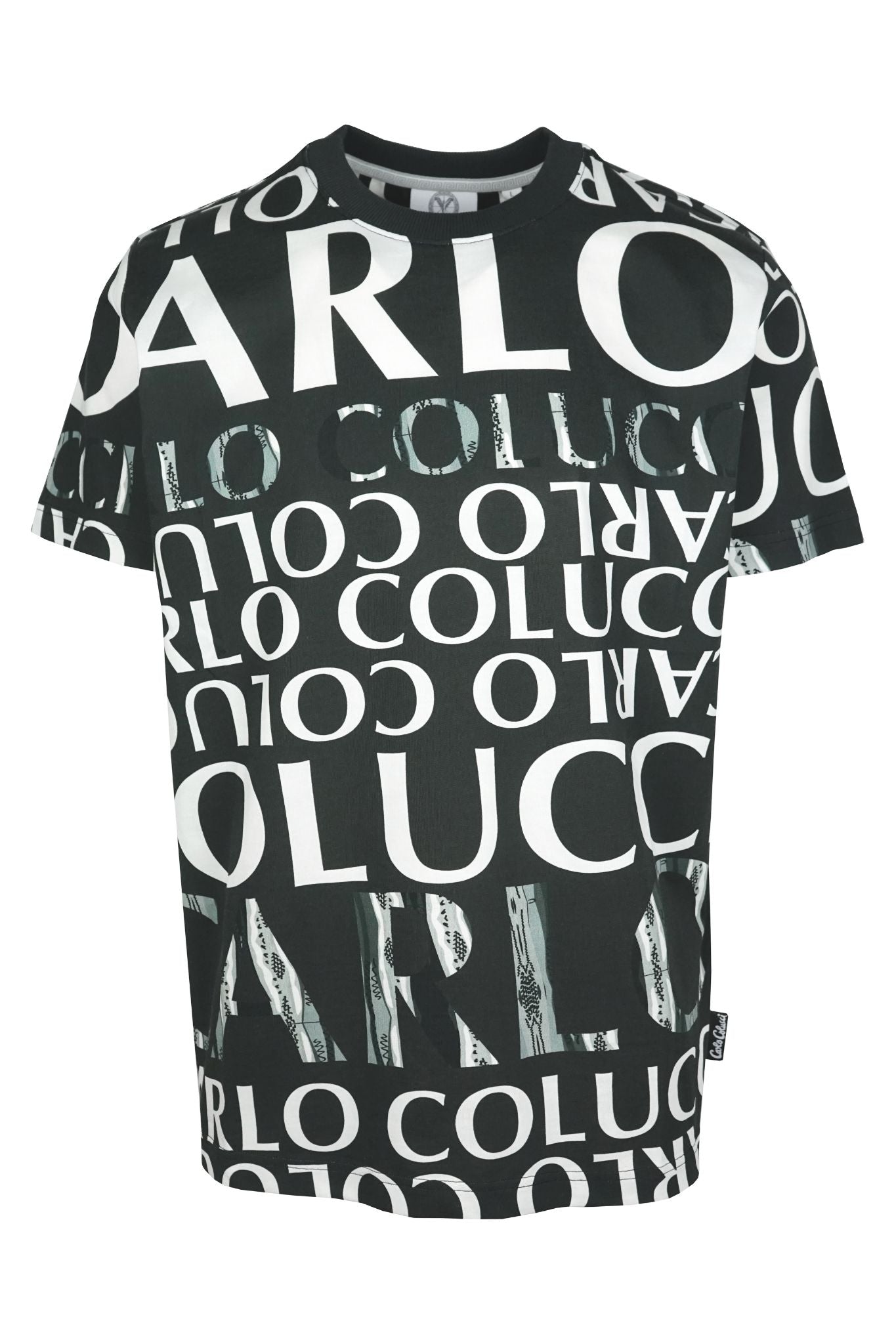 Carlo Colucci Allover Print T-Shirt Black