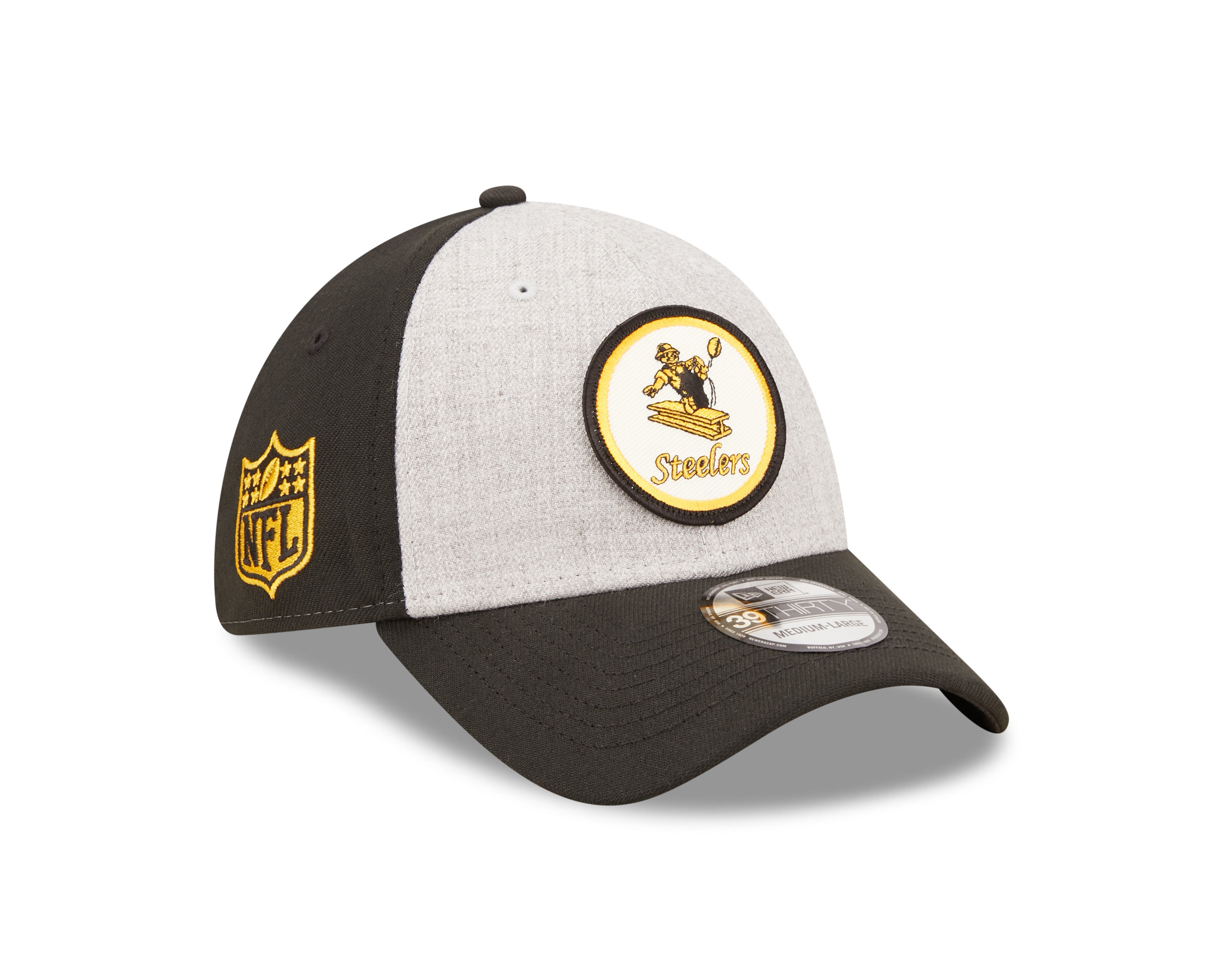New Era STEELERS NFL 39THIRTY Stretch Fit Cap Black/ Grey New Era STEELERS NFL 39THIRTY Stretch Fit Cap Black/ Grey