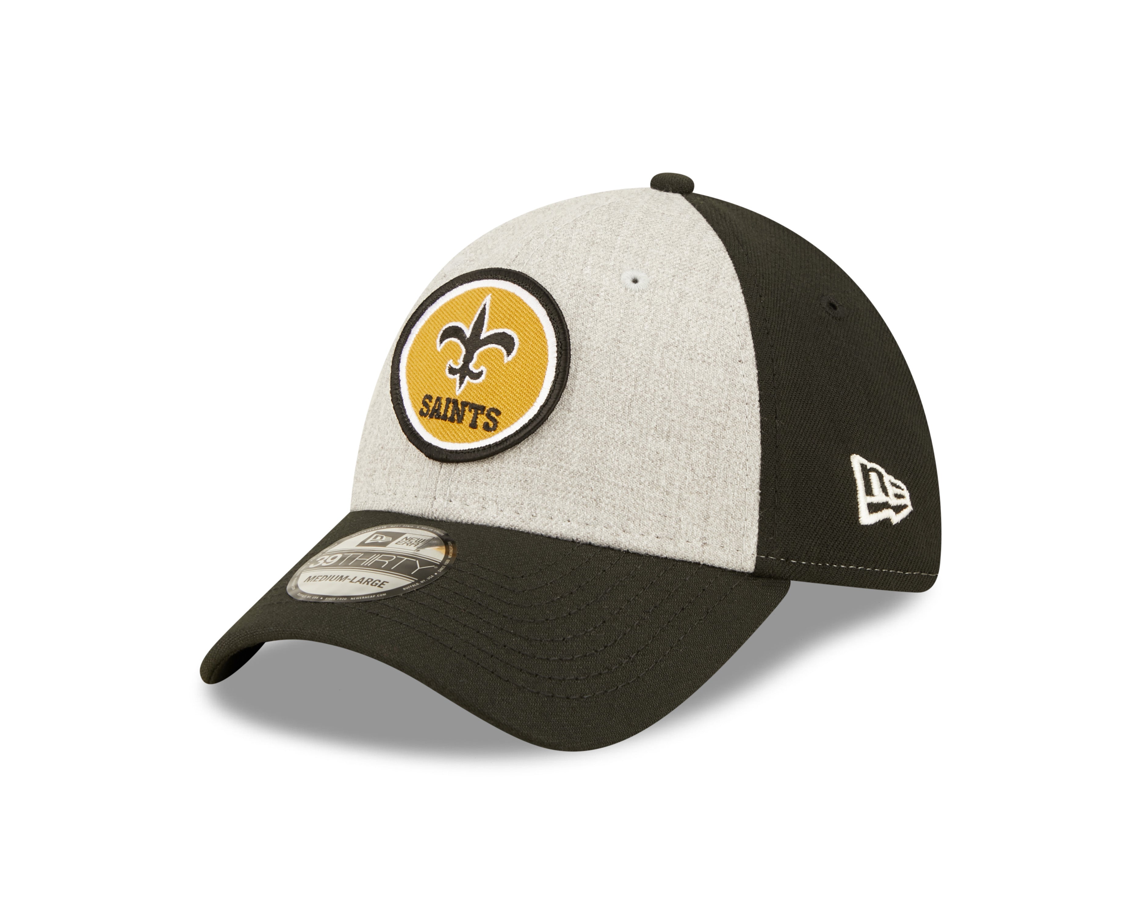 New Era NEW ORLEANS SAINTS NFL 39THIRTY Stretch Fit Cap Black/ Grey New Era NEW ORLEANS SAINTS NFL 39THIRTY Stretch Fit Cap Black/ Grey