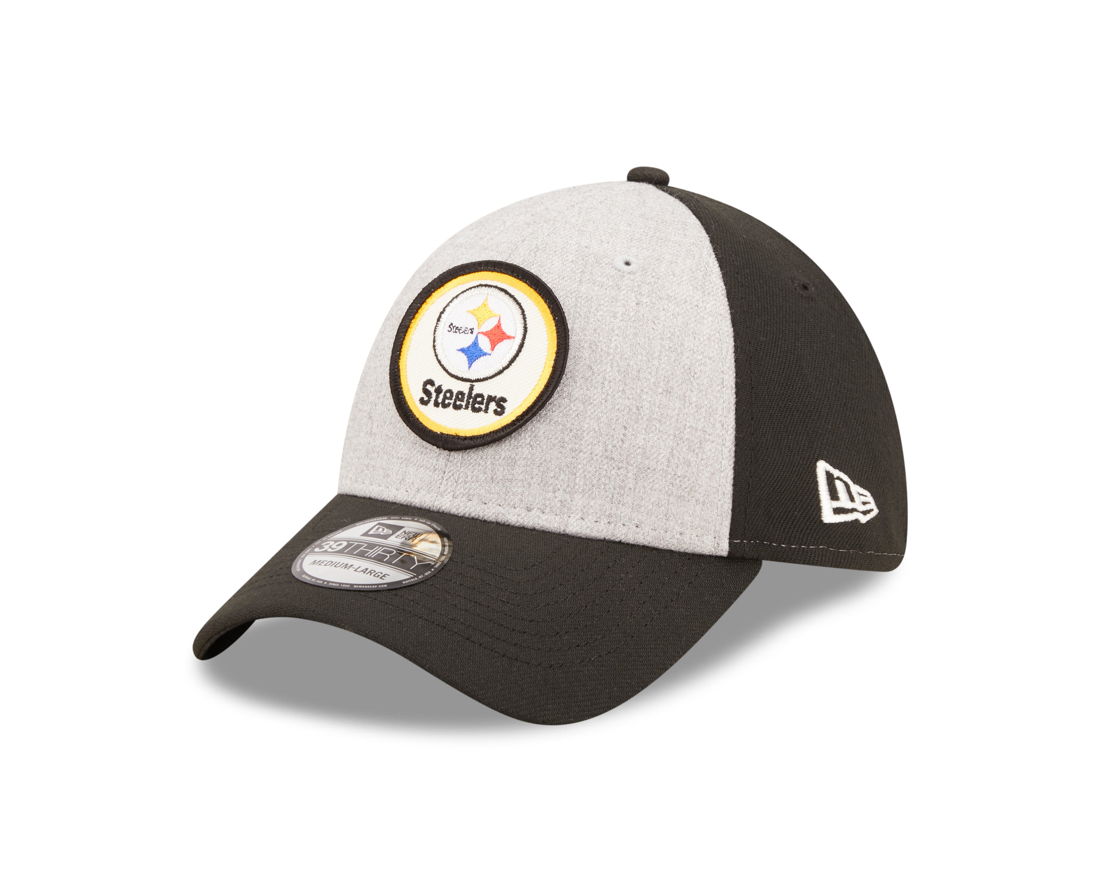 New Era PITTSBURGH STEELERS NFL 39THIRTY Stretch Fit Cap Black/ Grey New Era PITTSBURGH STEELERS NFL 39THIRTY Stretch Fit Cap Black/ Grey