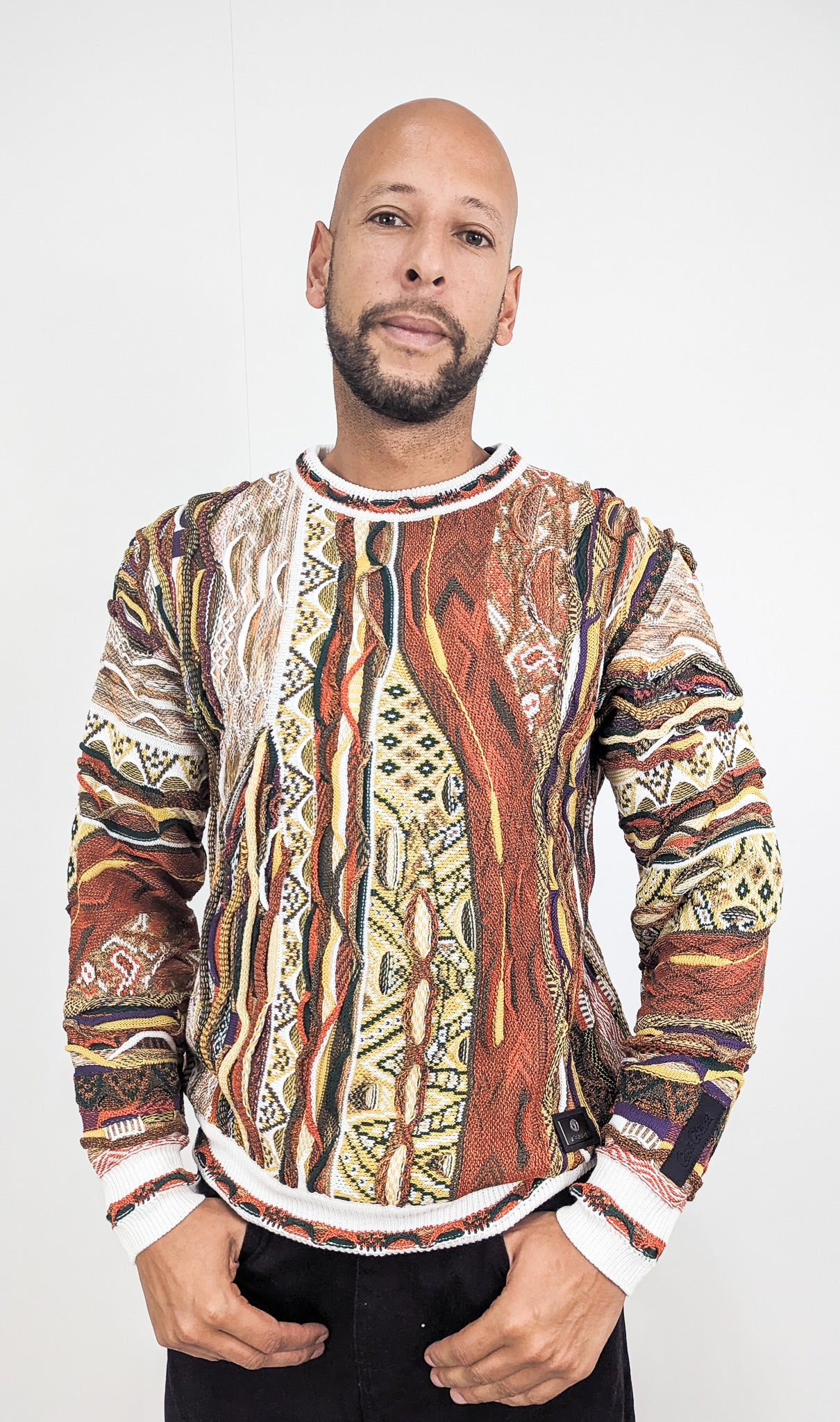 Carlo Colucci Knit Story Sweatshirt Brown Carlo Colucci Knit Story Sweatshirt Brown