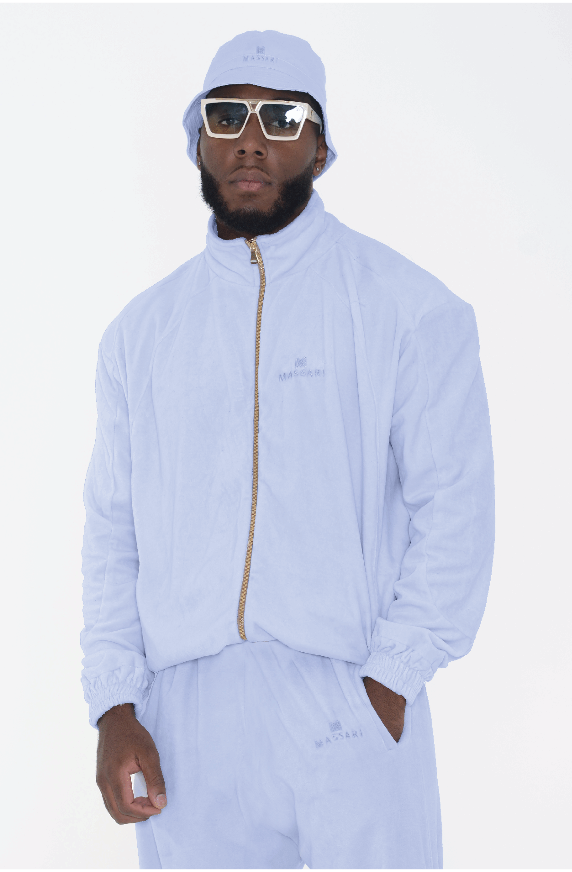Massari G's Cloud Fleece Suit Jacket Baby Blue