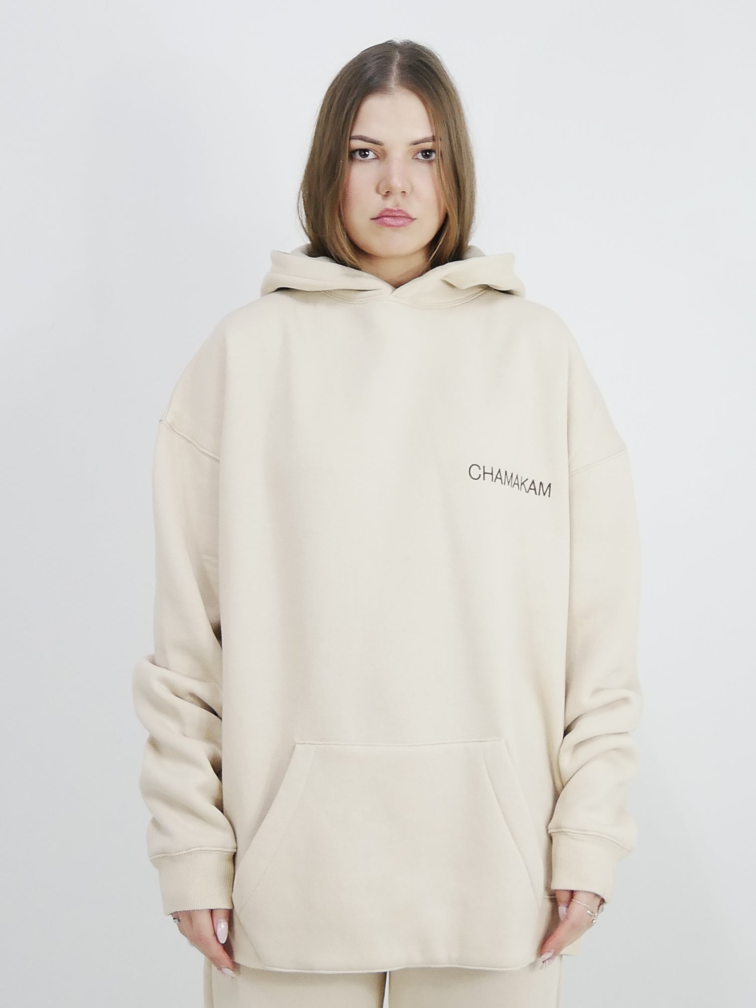 Chamakam Organic Oversized Premium Hoodie Cream